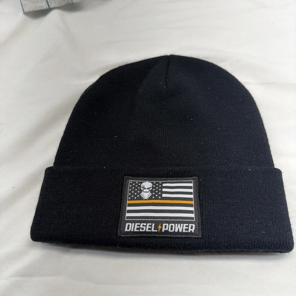 Diesel Power Gear Black Beanie Hat Solid Pattern One Size Men Casual Winter Knit